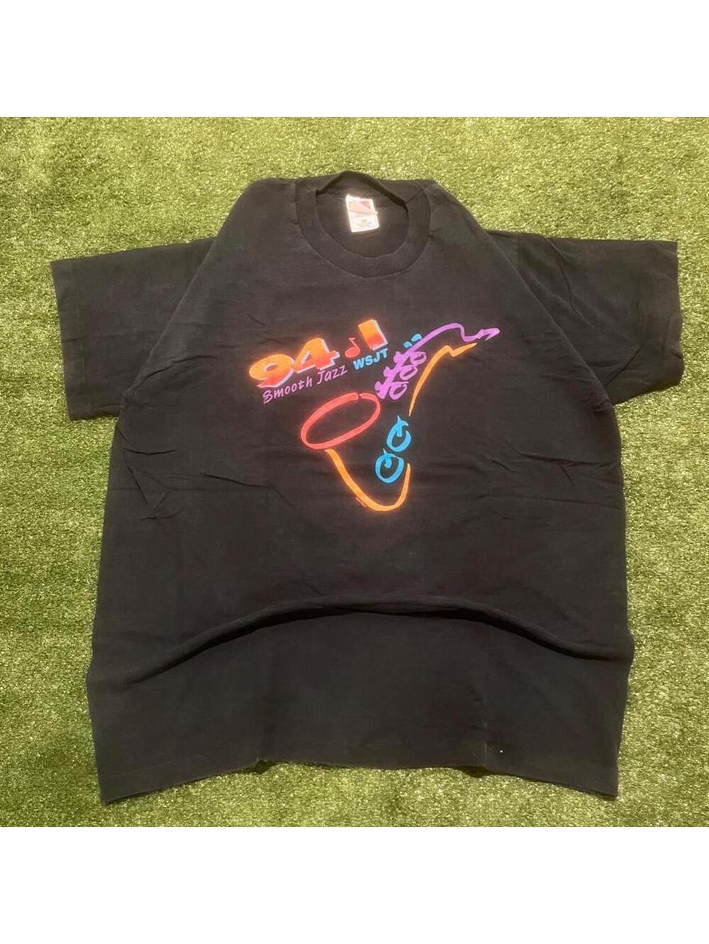 Vintage 90s Smooth Jazz 94.1 Black Single Stitch T-Shirt Size XL – Made in USA